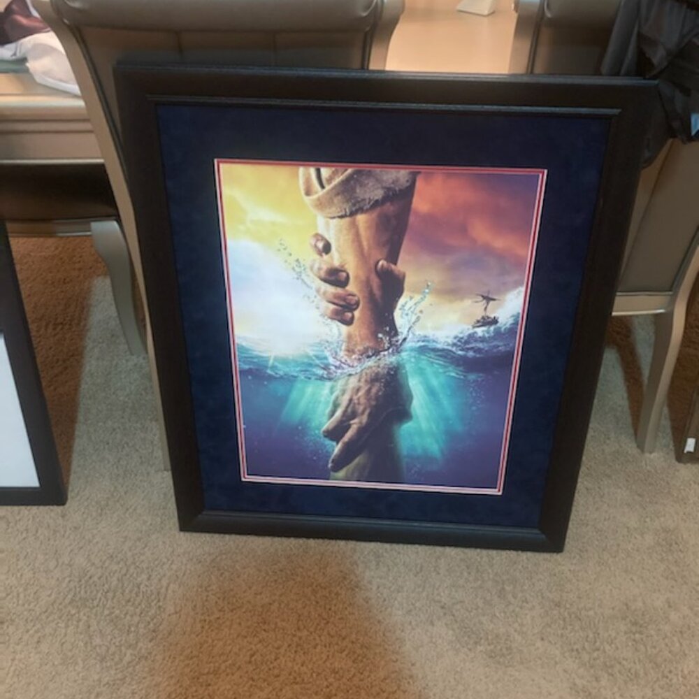 a wall picture of Jesus saves Peter from drowning